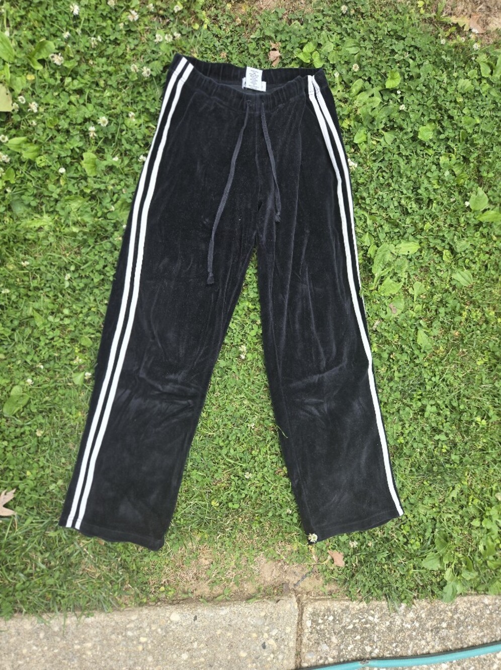 Seychelles Black Velour Pants with White Label Detail  Size M womes